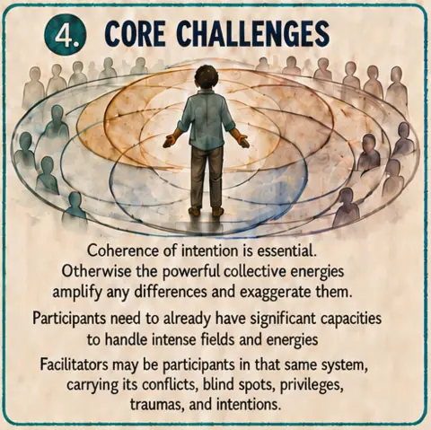 Core challenges in facilitating intense societal fields